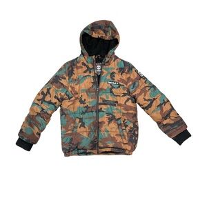 Timberland Green and Brown Camo Shirt